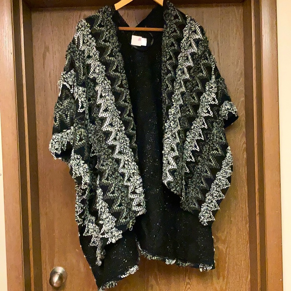 Cozy knit open poncho